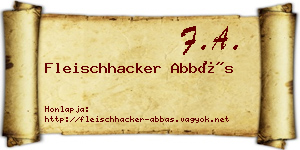 Fleischhacker Abbás névjegykártya